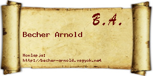 Becher Arnold névjegykártya